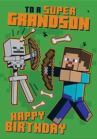 Tap to view Minecraft Super Grandson Birthday Card