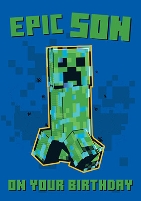 Minecraft Son Birthday Card