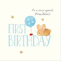 Tap to view Watercolour Mouse Grandson 1st Birthday Card