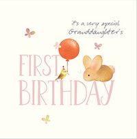 Tap to view Watercolour Bunny Granddaughter 1st Birthday Card