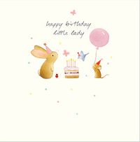 Tap to view Happy Birthday Little Lady Watercolour Animals Card