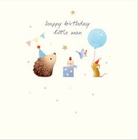 Tap to view Happy Birthday Little Man Watercolour Animals Card