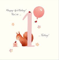 Tap to view 1 Today Watercolour Squirrel Birthday Card