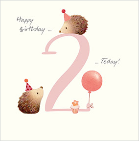 2 Today Watercolour Hedgehogs Birthday Card