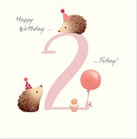 Tap to view 2 Today Watercolour Hedgehogs Birthday Card