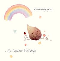 Tap to view Wishing you the Happiest Birthday Watercolour Hedgehog Card