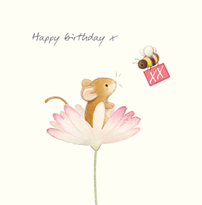 Watercolour Mouse Birthday Card