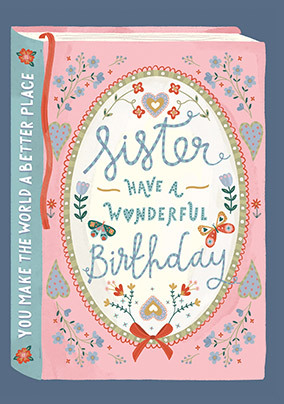 Sister Have a Wonderful Birthday Book Card