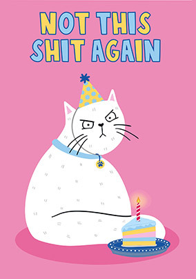 Not This Again Grumpy Cat Birthday Card
