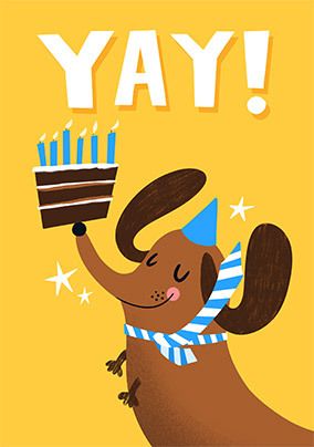 Photo of Yay! Sausage Dog Birthday Card