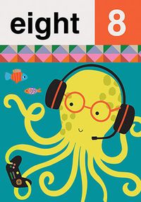 Tap to view Gaming Octopus 8th Birthday Card