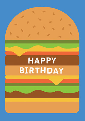 Burger Happy Birthday Card