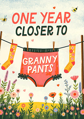 Another Year Closer To Granny Pants Birthday Card