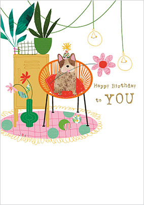 Happy Puppy Just For You Birthday Card