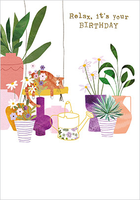 Plant Pots Birthday Card