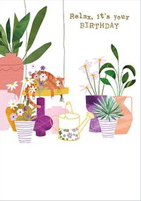 Tap to view Plant Pots Birthday Card