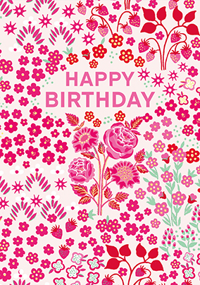 Cath Kidston Ditsy Pink Floral Birthday Card
