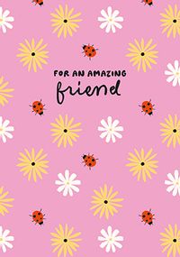 Tap to view Ladybirds And Flowers Amazing Friend Card