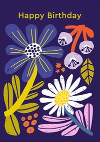 Tap to view Contemporary Floral Print Birthday Card