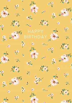 Cath Kidston Yellow Floral Birthday Card