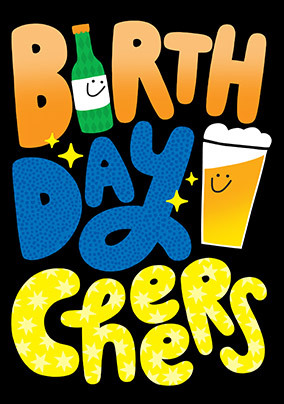 Illustrated Beers Birthday Cheers Card