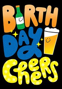 Tap to view Illustrated Beers Birthday Cheers Card