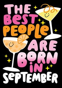 Tap to view The Best People are born in September Cocktails Birthday Card