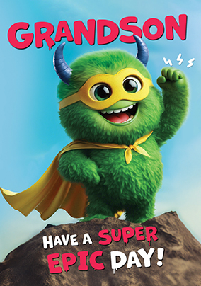 Have A Super Epic Day Grandson Birthday Card