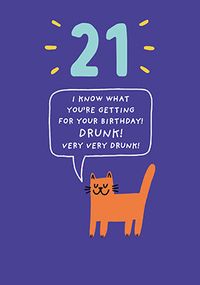 Tap to view You're Getting Drunk 21st Birthday Card