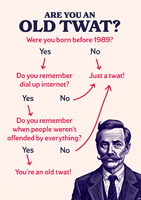 Are You An Old Twat Birthday Card