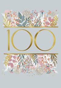 Tap to view Gold Floral 100th Birthday Card