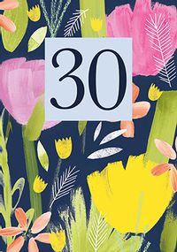 Tap to view Bright Floral 30th Birthday Card