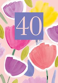 Tap to view Bright Floral 40th Birthday Card