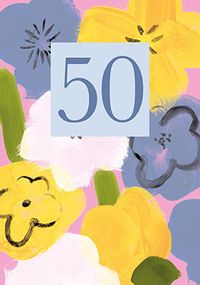 Tap to view Bright Floral 50th Birthday Card