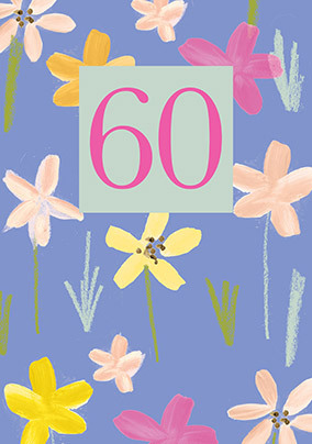 Bright Floral 60th Birthday Card
