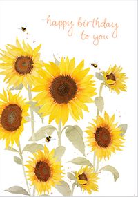 Tap to view Happy Birthday To You Painted Sunflowers Card