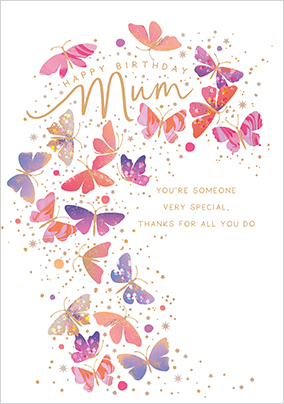 Special Mum Butterfly Birthday Card