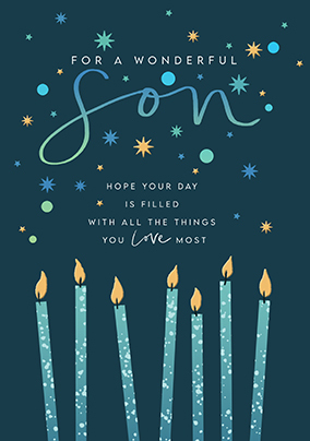 Wonderful Son Birthday Candles Card