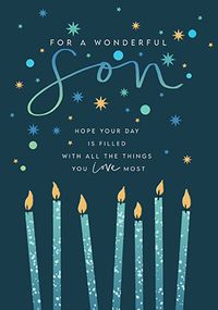 Tap to view Wonderful Son Birthday Candles Card