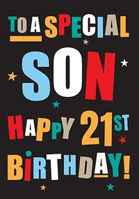 Tap to view Special Son 21st Birthday Card