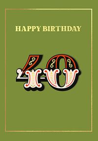 Tap to view Typographic 40th Birthday Card
