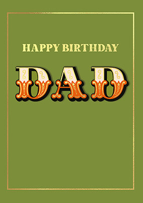 Typographic Happy Birthday Dad Card