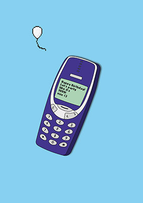 Party Like Its 1999 Retro Phone Birthday Card