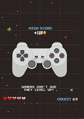 Level Up Gaming Console Birthday Card