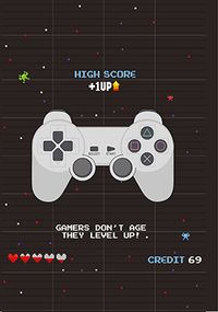 Tap to view Level Up Gaming Console Birthday Card