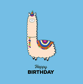 Llama Happy Birthday Card