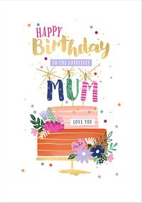 Tap to view Happy Birthday Lovely Mum Floral Cake Card