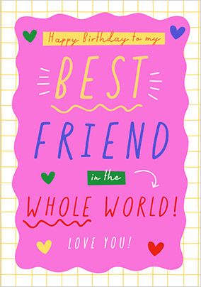 Photo of Colourful Happy Birthday To My Best Friend Card