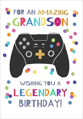 Photo of Amazing Grandson Gaming Console Birthday Card