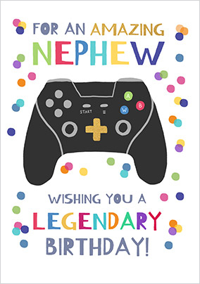 Amazing Nephew Gaming Console Birthday Card